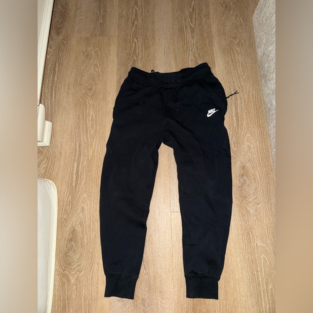 Nike Black Jogger Pants with White Swoosh